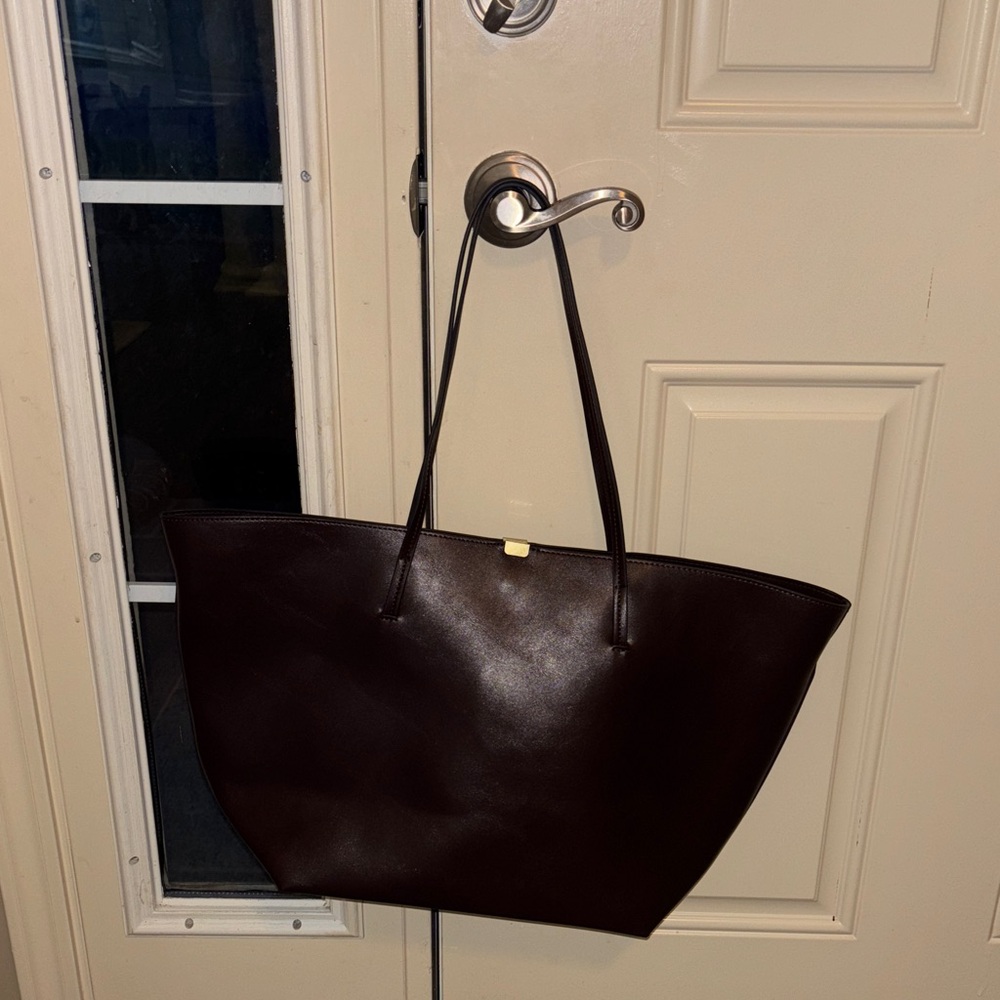 Mango Dark Brown Faux Leather Tote
